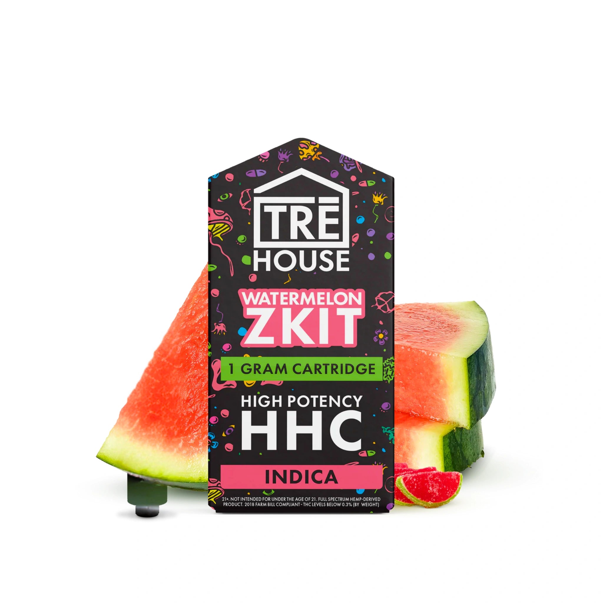 TRE House Cartucho Wax HHC Live Resin High Potency 1g Watermelon Zkit Blonti México
