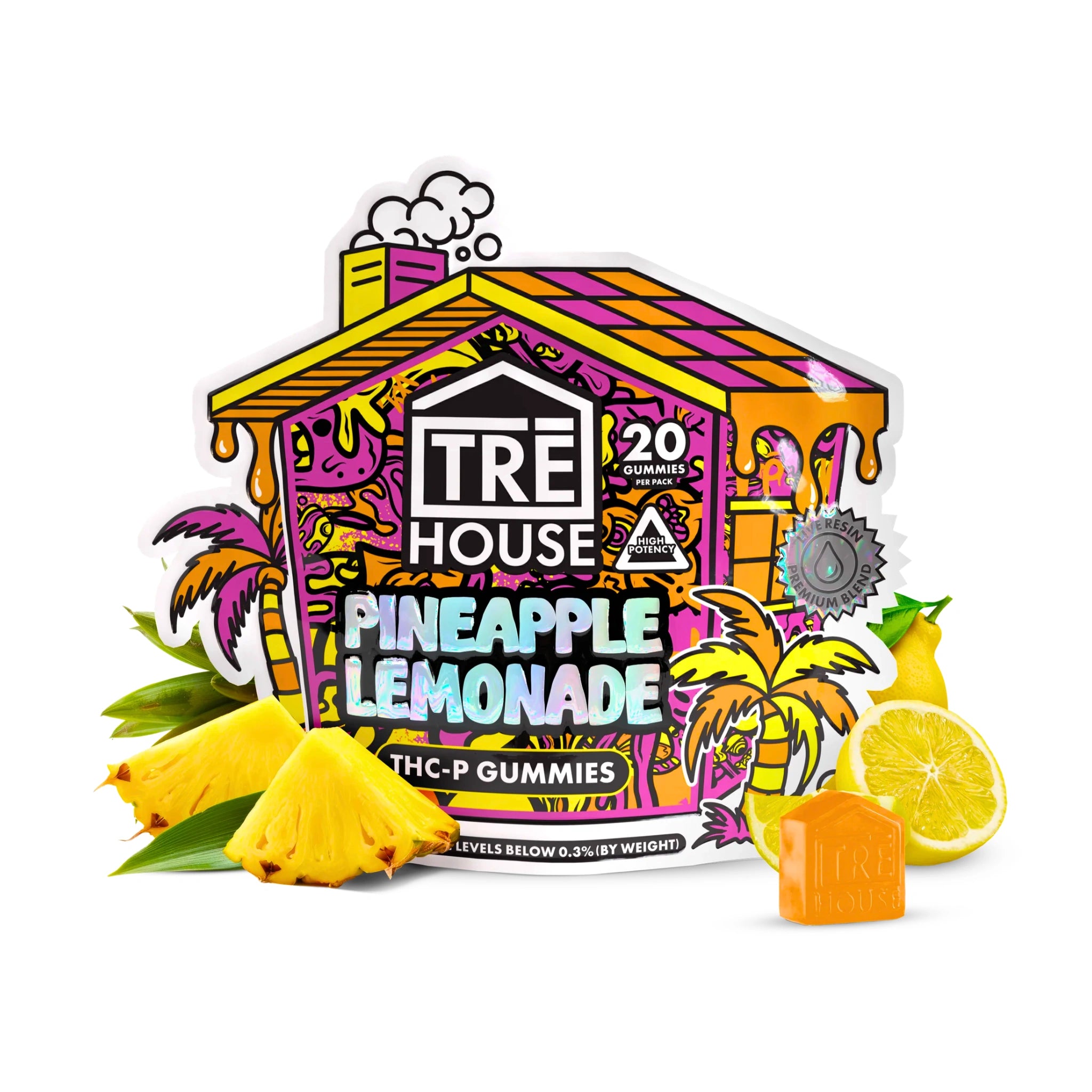 TRE House Gomitas THCP Delta 8 HHC 35mg Pineapple Lemonade 20 Piezas Blonti México