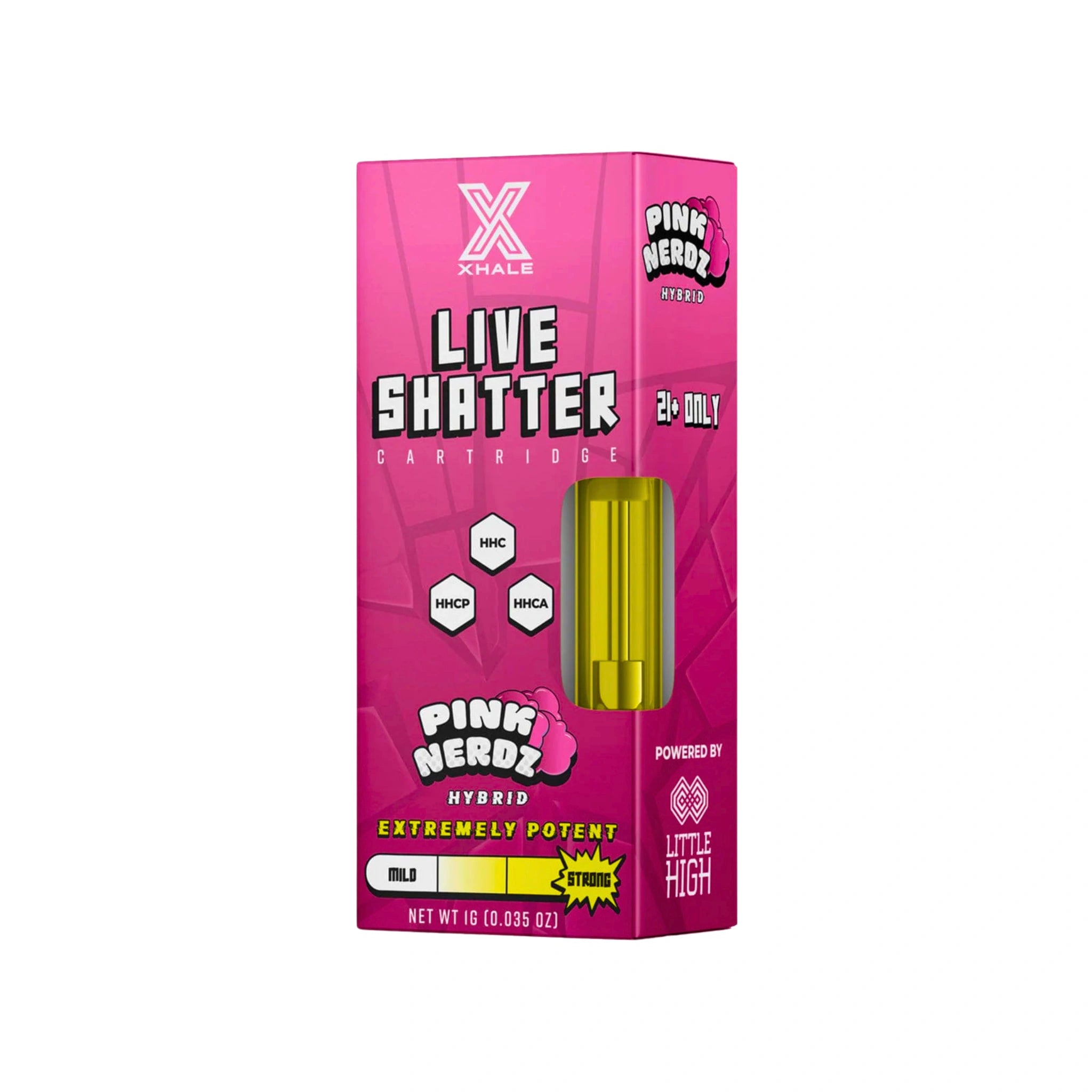 Xhale Cartucho Wax HHC Live Shatter 1g Pink Nerdz Hibrida Blonti México